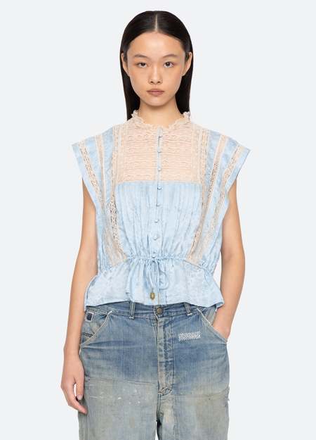 Sea NY Mable Cambric S/SLV Smocked Top | Garmentory
