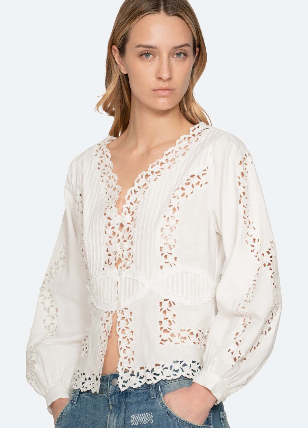 Sea NY Sofia Blouse - Cream - Image 6 of 7