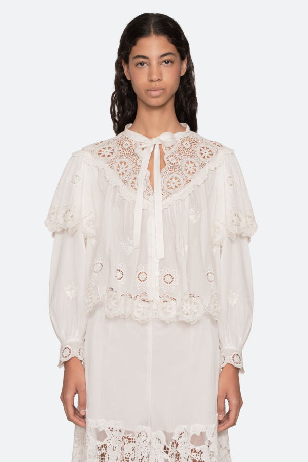 Sea NY Sofia L/S Top - Cream