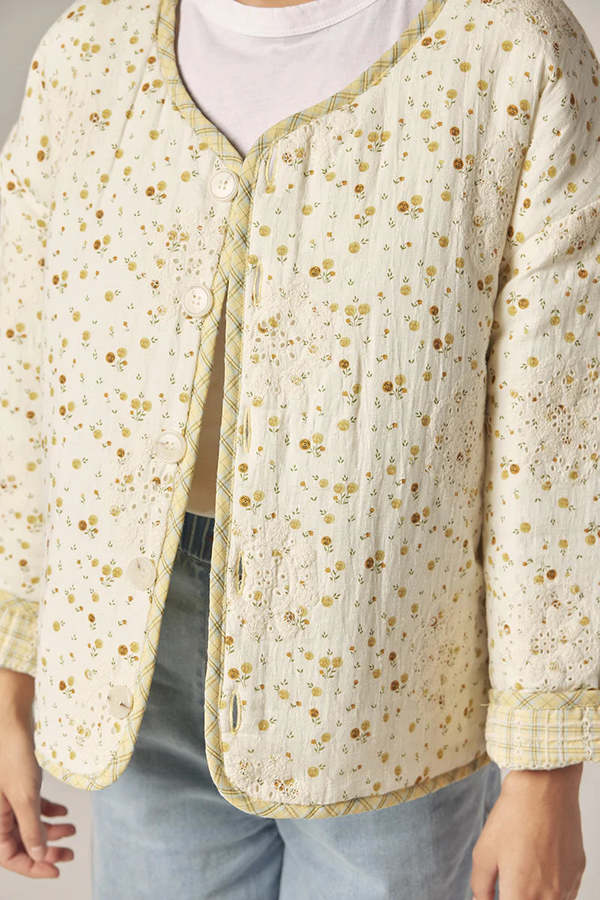 amente Eyelet Reversible Quilted Jacket