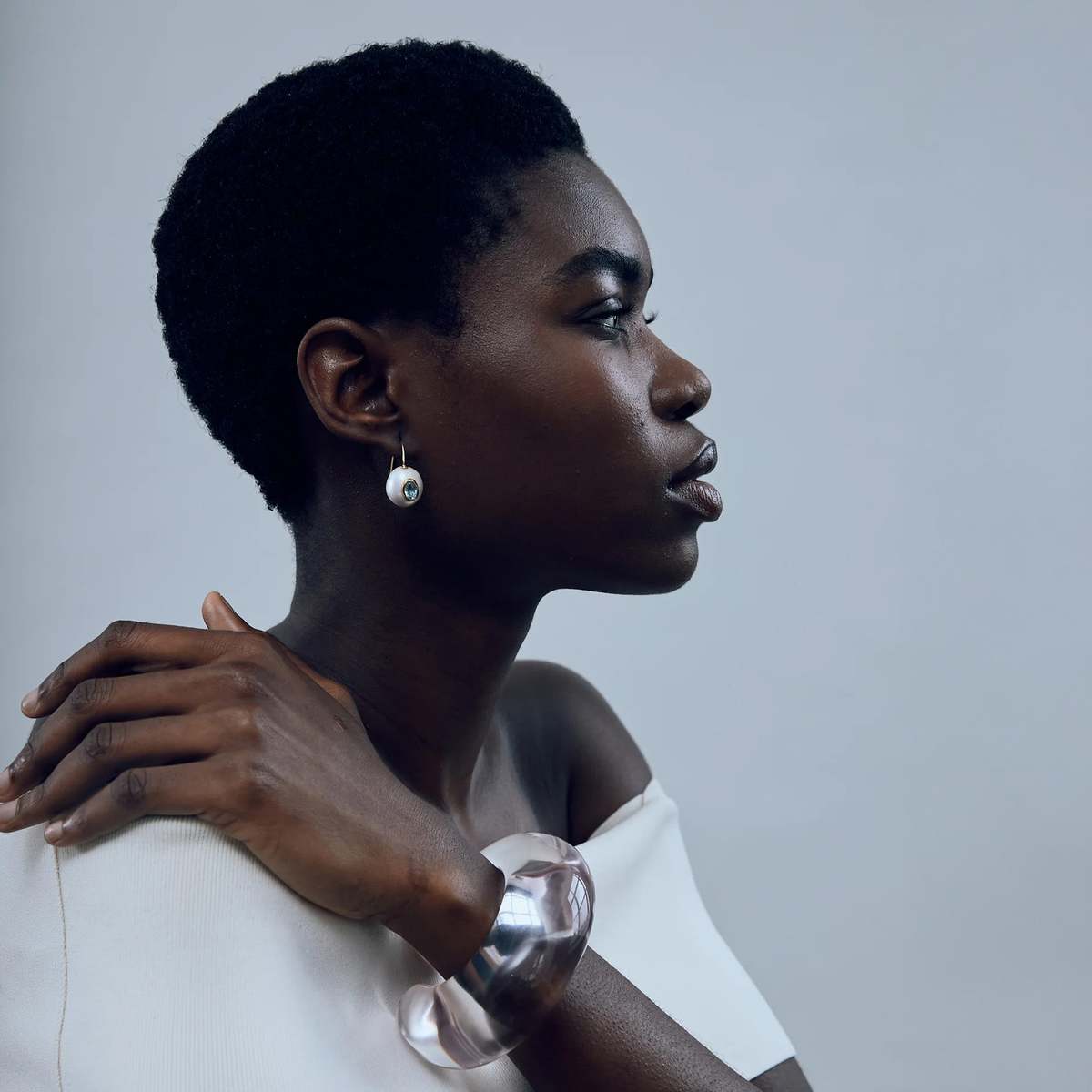 Lizzie Fortunato Arc Cuff Bracelet - Lilac - Image 4 of 5