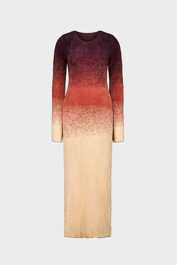 SAEMDI Gradient Knit Dress - Brown
