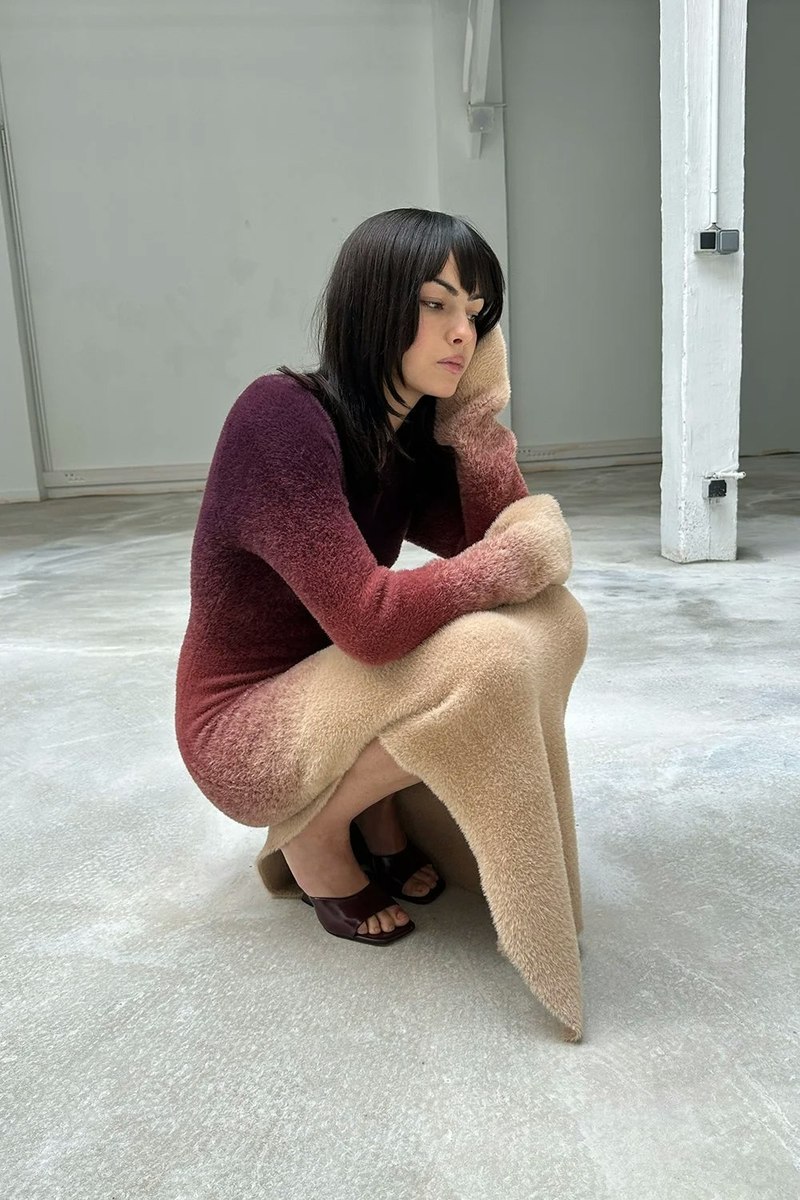 SAEMDI Gradient Knit Dress - Brown