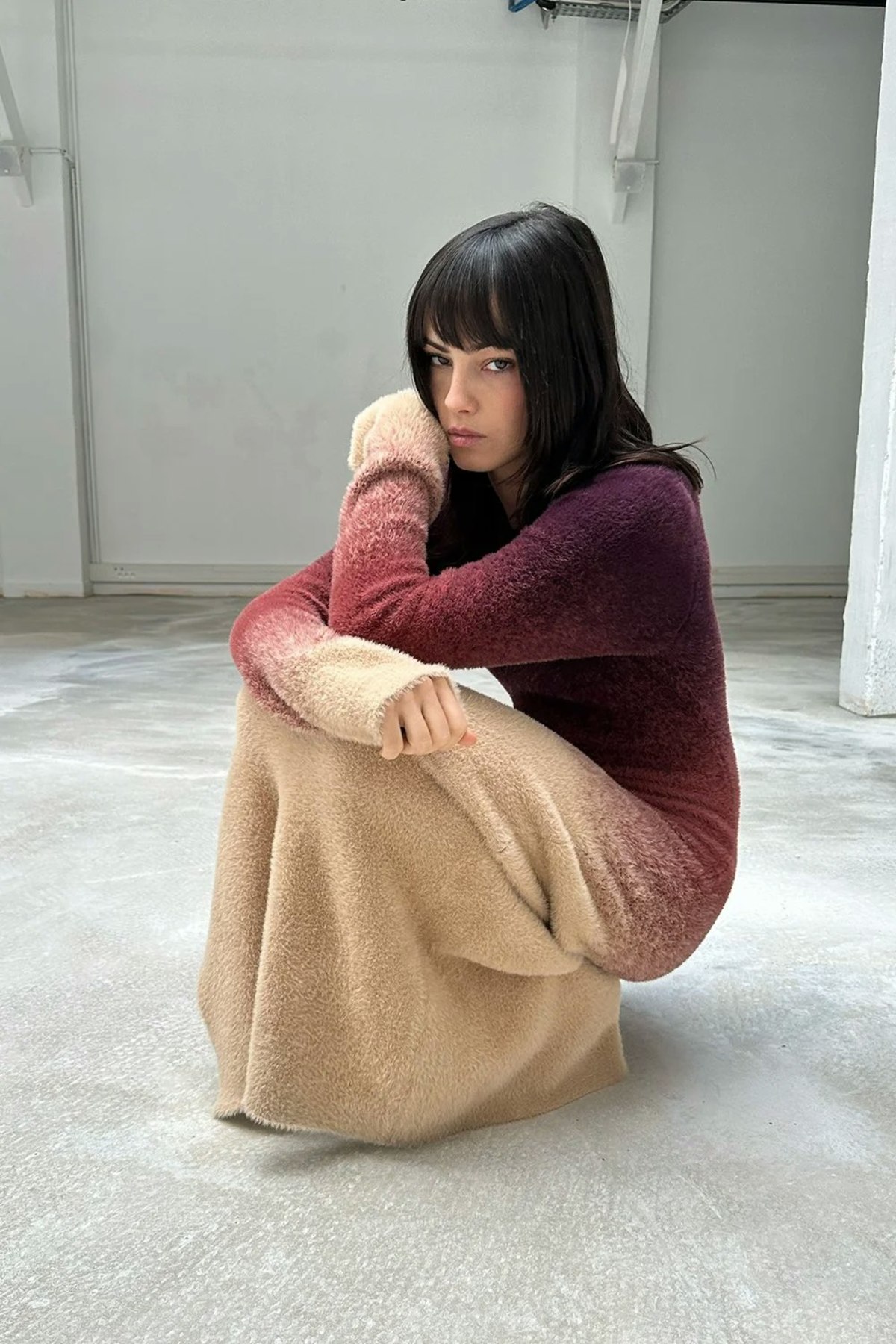 SAEMDI Gradient Knit Dress - Brown - Image 7 of 7