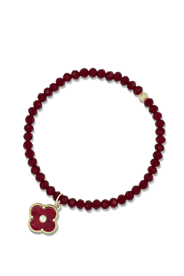 Bowood Lane Knox Charm Bracelet - Burgundy