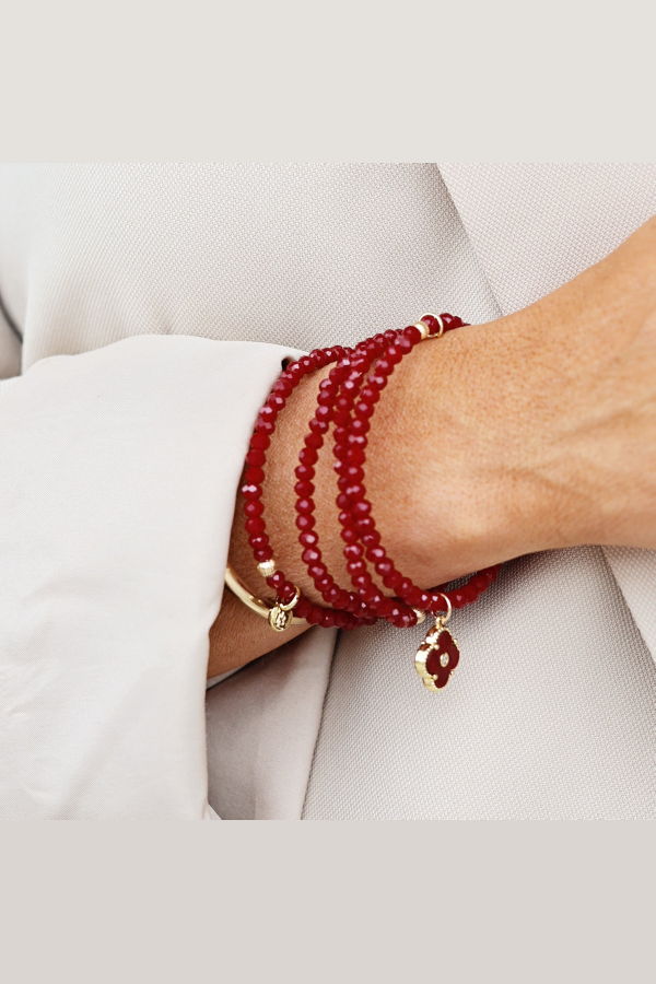 Bowood Lane Knox Charm Bracelet - Burgundy