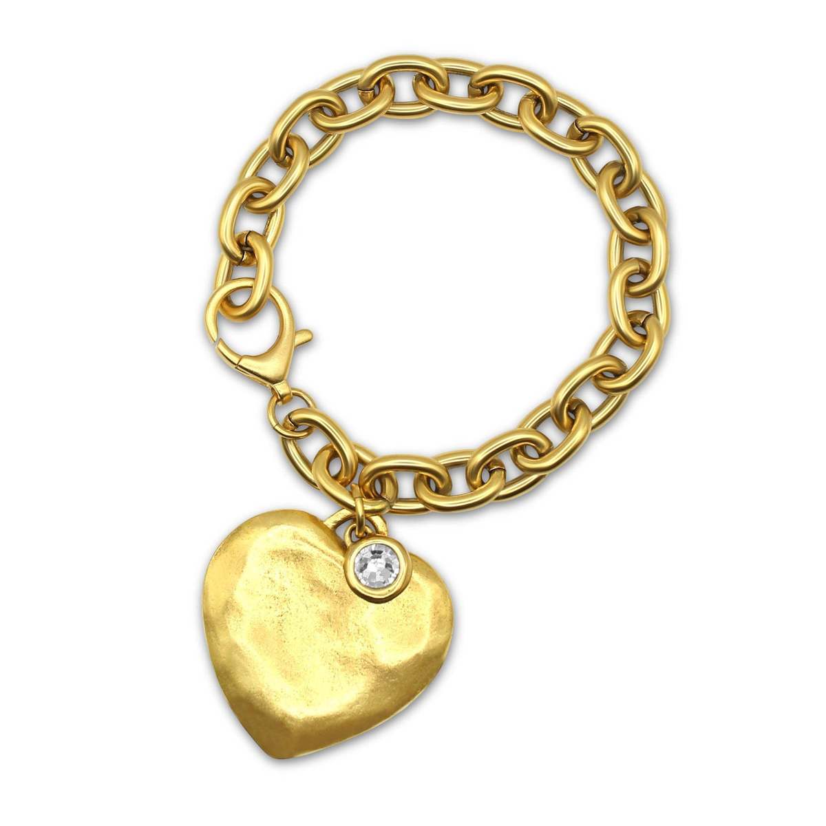 Bowood Lane Monroe Bracelet With CZ - Gold/XLG Gold Heart - Image 1 of 1