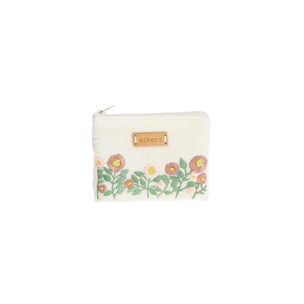 Others Trade for Hope Embroidered Coin Purse - White Floral Pink