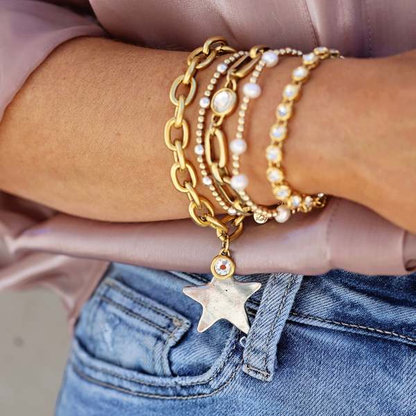 Bowood Lane Prescott Bracelet - Gold/Silver Star