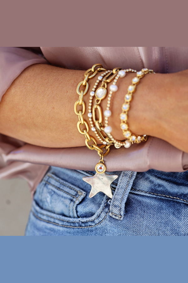 Bowood Lane Prescott Bracelet - Gold/Silver Star