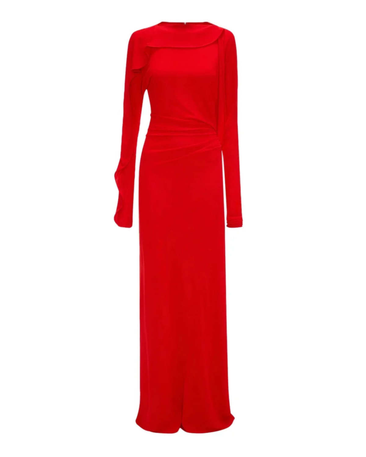 Victoria Beckham Draped Jersey Gown - Red - Image 1 of 5