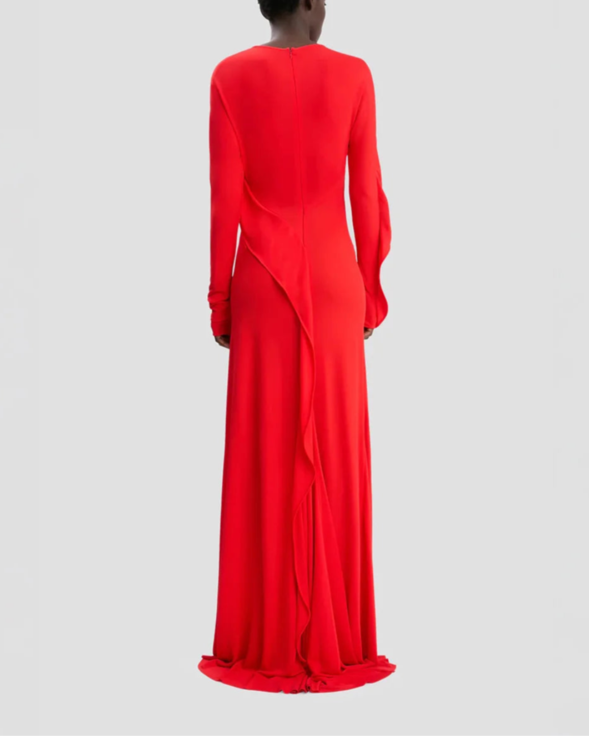 Victoria Beckham Draped Jersey Gown - Red - Image 4 of 5