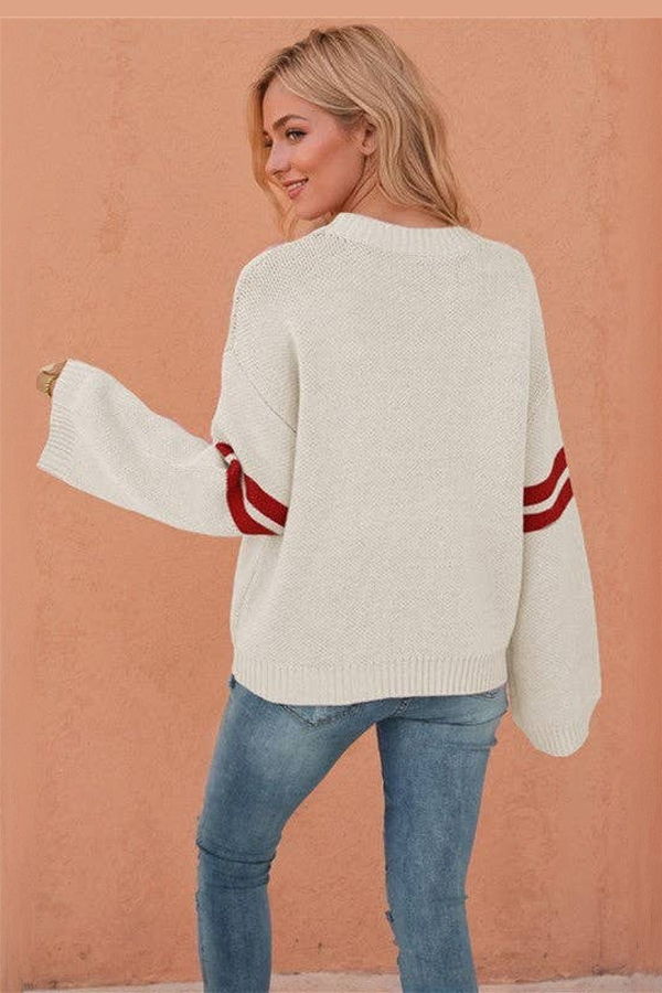 The Collective Park City Color Blocked Heart Wide Sleeve Sweater