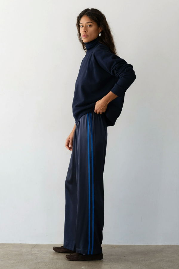 Donni. The Silk Stripe Simple Pant