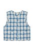 Donni. Quilted Plaid Flannel Vest - Blueberry - Thumbnail 2