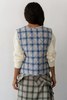 Donni. Quilted Plaid Flannel Vest - Blueberry - Thumbnail 4