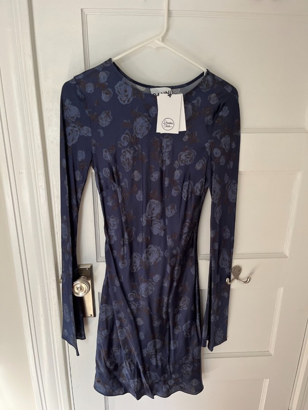 Ganni Printed Satin Mini Dress - Prints