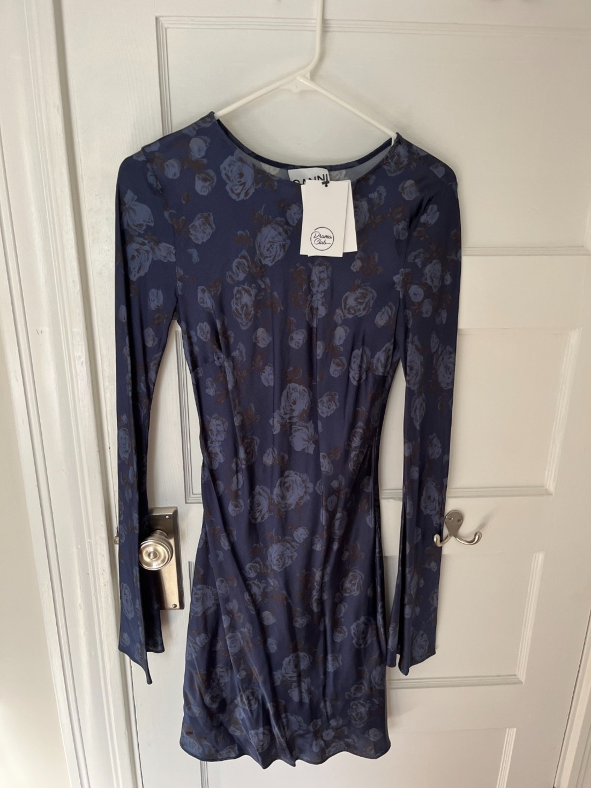 Ganni Printed Satin Mini Dress - Prints - Image 1 of 3