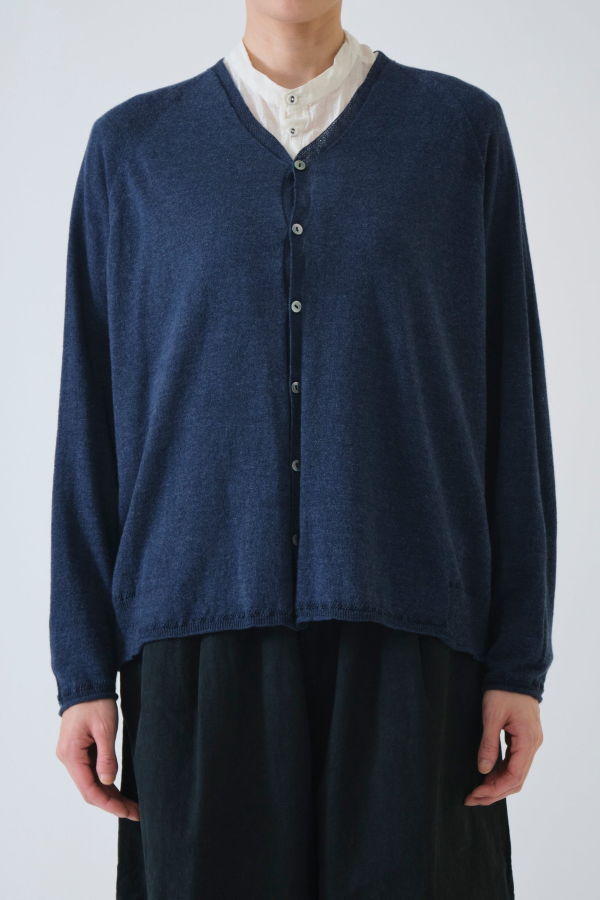Pas de Calais Linen Indigo Cardigan - Indigo