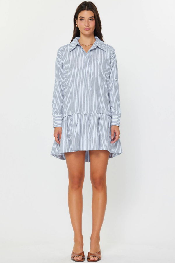 Current Air Pinstripe Rhinestone Dress