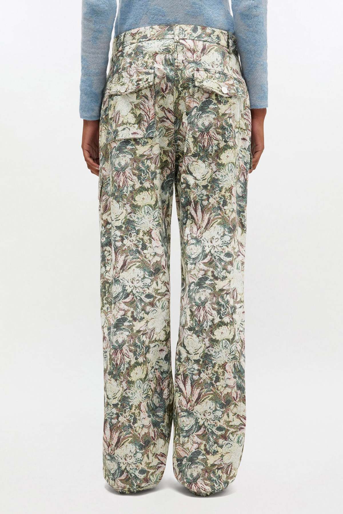 Ganni Tapestry Stretched Cotton Pants - Jadeite - Image 3 of 3