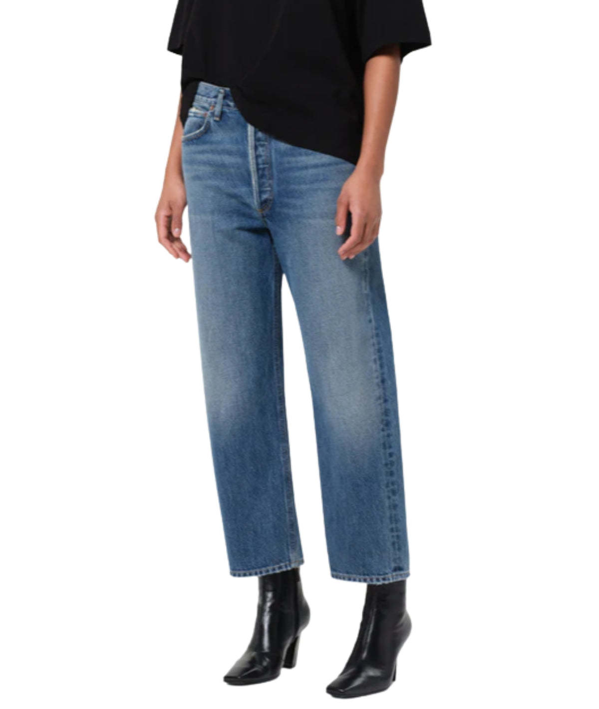 AGOLDE 90's Crop Mid Rise Loose Straight Jeans - Image 4 of 4