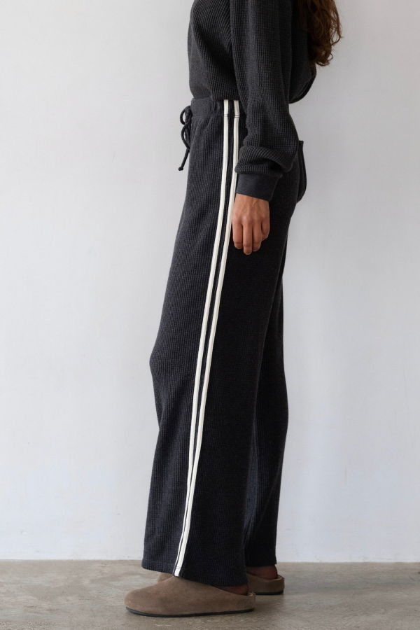 Donni. The Thermal Stripe Crop Pant