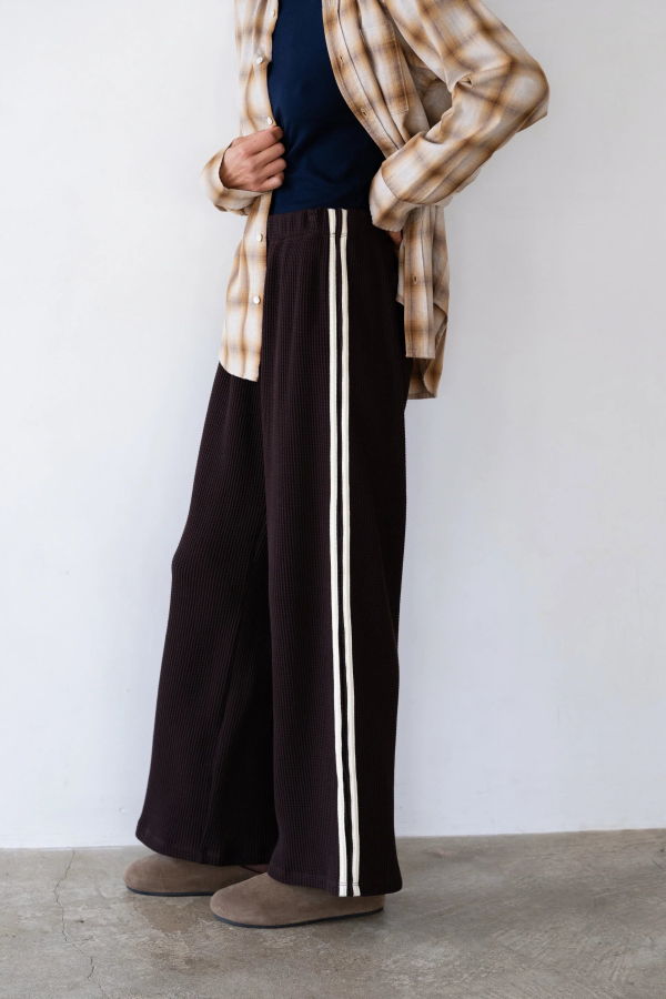 Donni. The Thermal Stripe Crop Pant