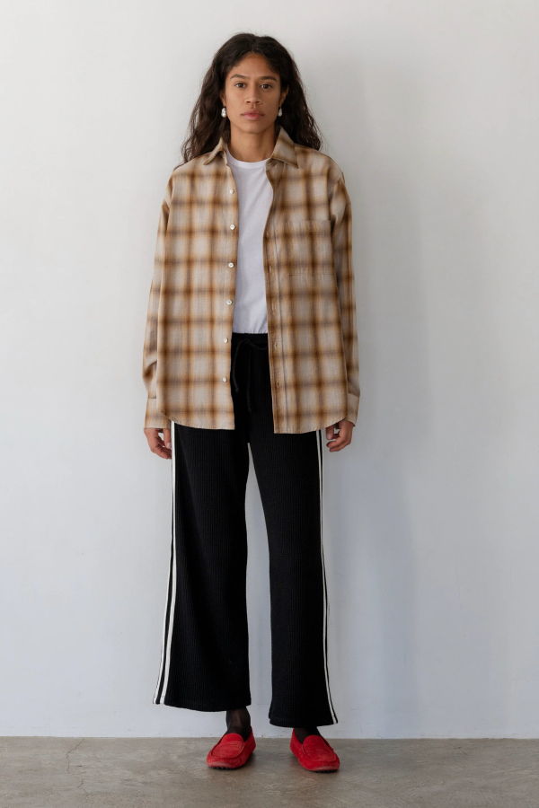 Donni. Thermal Stripe Crop Pants - Jet Black