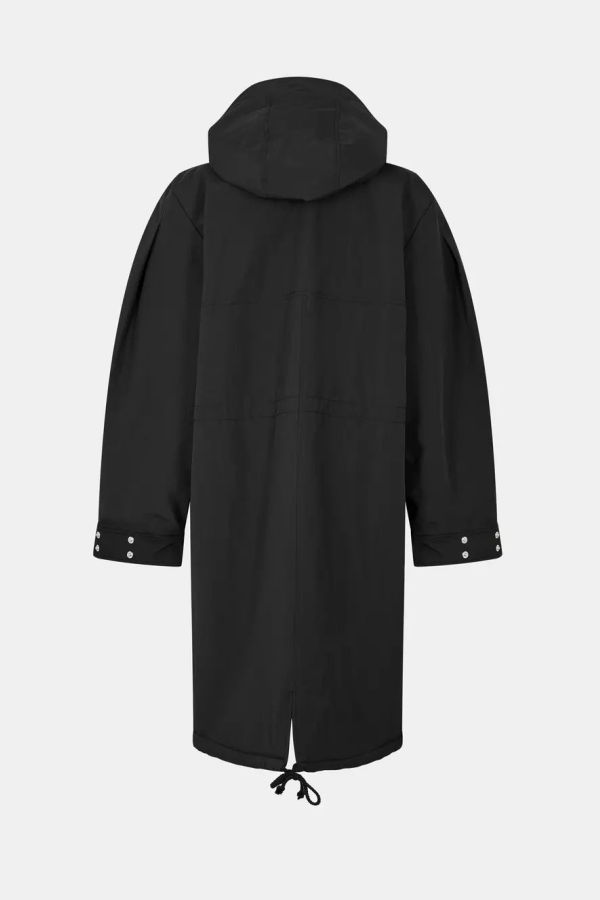 Ganni Ripstop Tri-Layer Parka Coat - Phantom Black