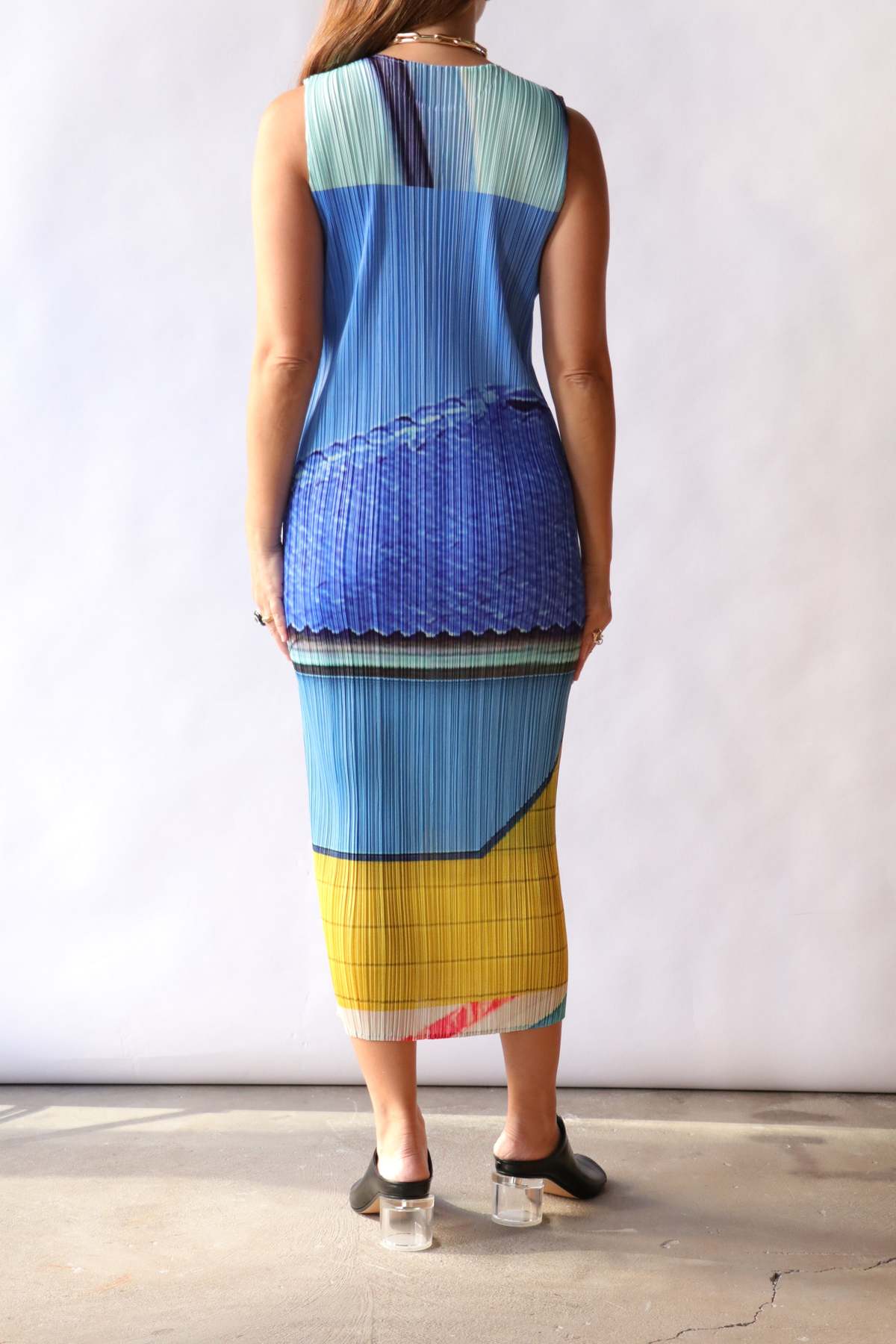 Pleats Please by Issey Miyake City Collage Dress - Image 2 of 6