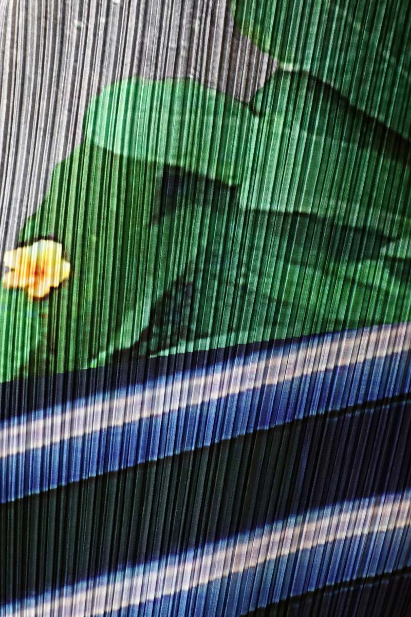 Pleats Please by Issey Miyake City Collage Dress - Blue/Yellow