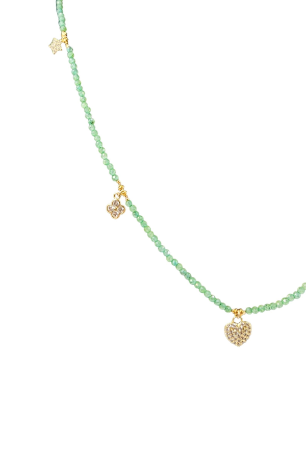 Madison Beverly Hills Green Aventurine Beaded Choker Necklace - Green