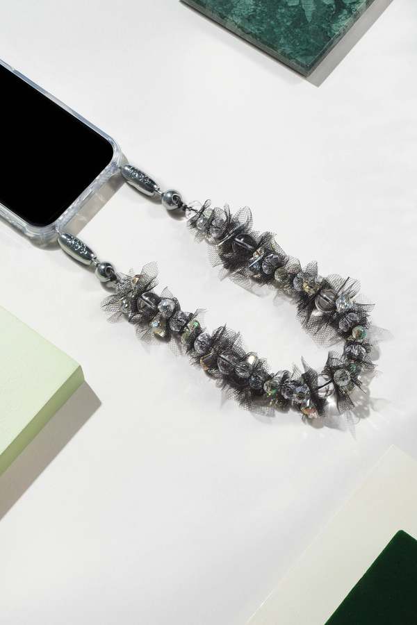 Ossa Faceted Crystal And Tulle Wristlet