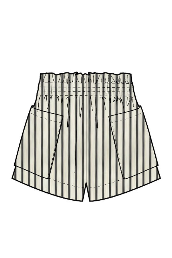 Hevron Mira Shorts - Black Stripe
