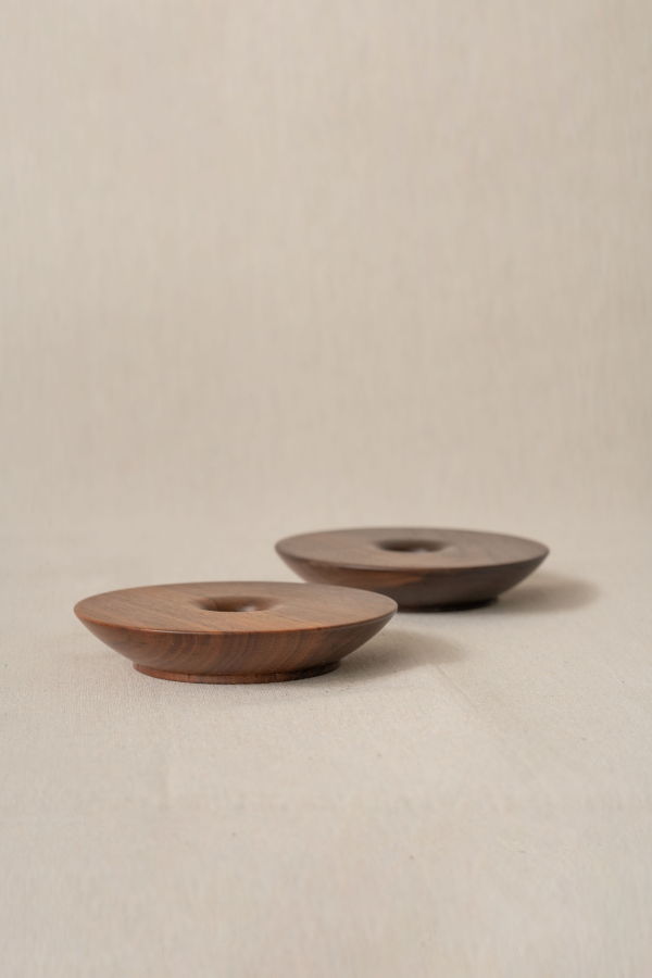 Pare Dish Candlestick Holder Pair