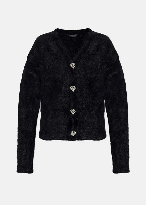 Balenciaga Fluffy Cardigan - Black