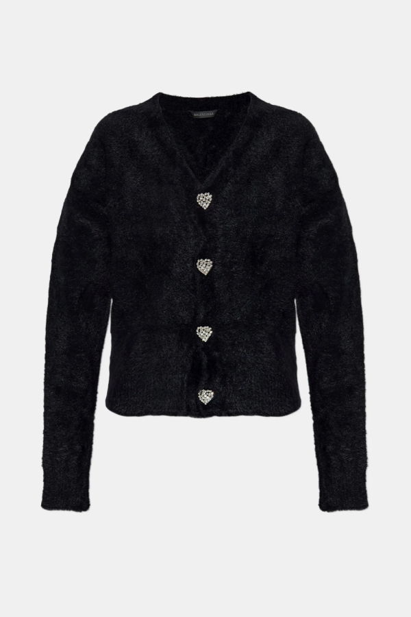Balenciaga Fluffy Cardigan - Black