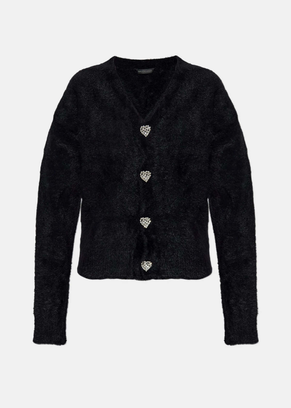 Balenciaga Fluffy Cardigan - Black - Image 1 of 4