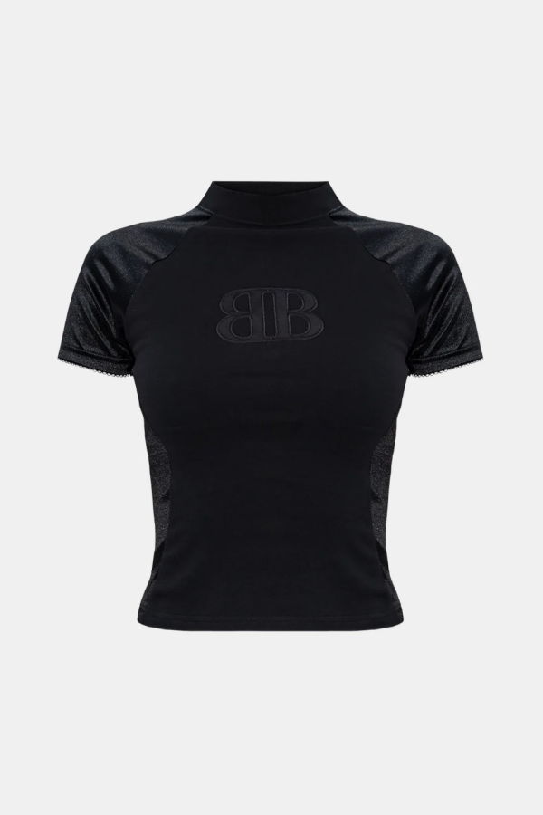 Balenciaga Nano BB Interlock Fitted Top - Black
