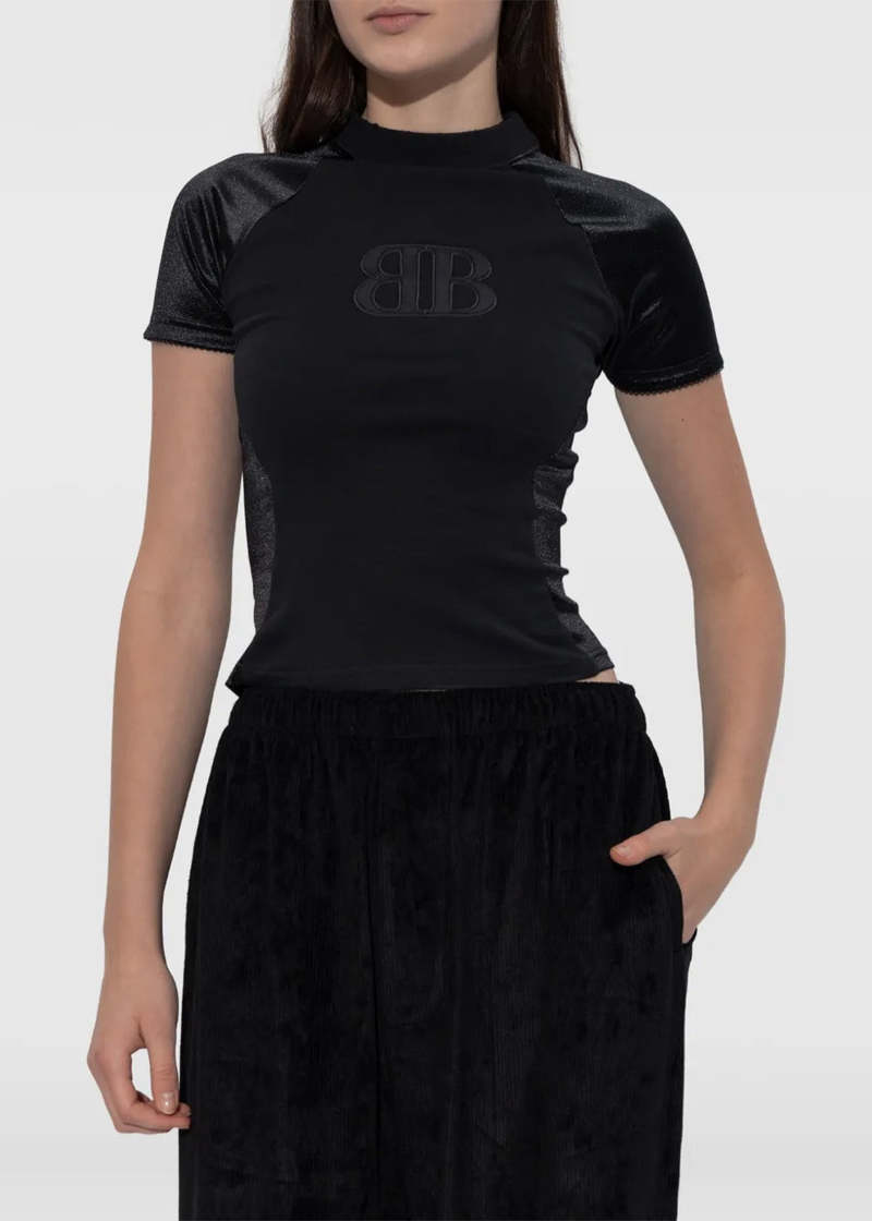 Balenciaga Nano BB Interlock Fitted Top - Black