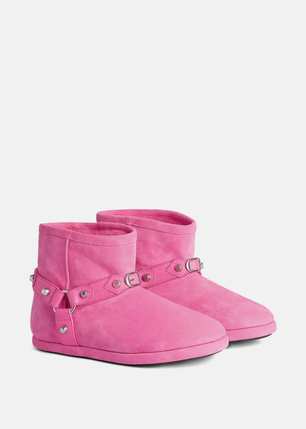 Balenciaga Alaska Soft Bootie Boots - Dark Pink/Silver - Image 2 of 4