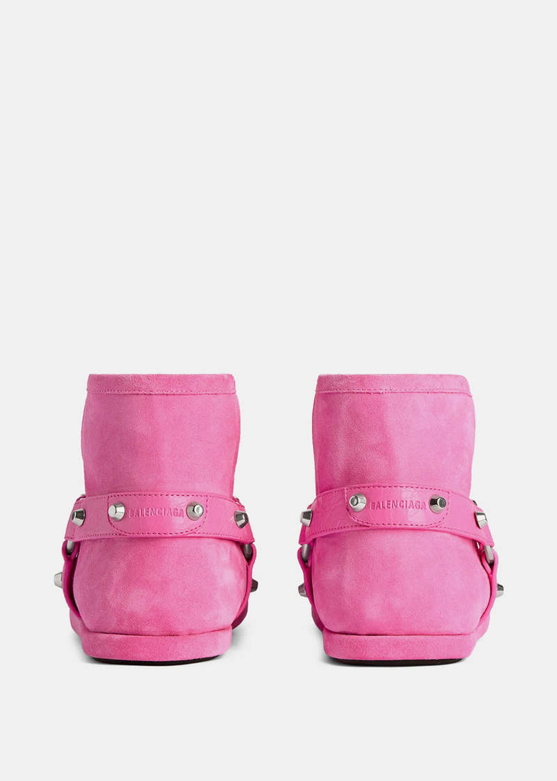 Balenciaga Alaska Soft Bootie Boots - Dark Pink/Silver