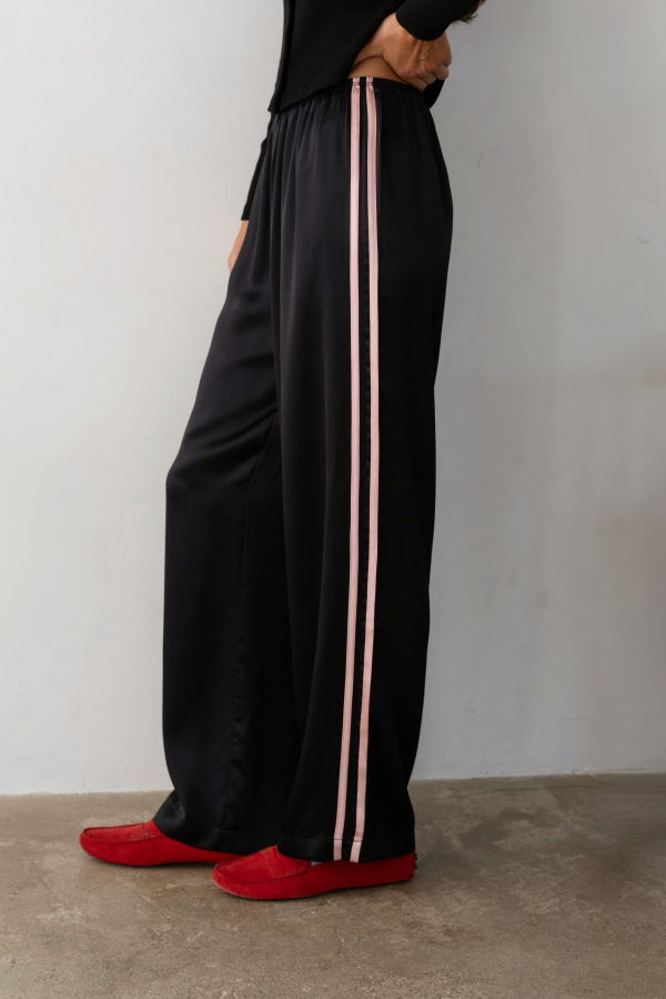 Donni. The Silk Stripe Simple Pant