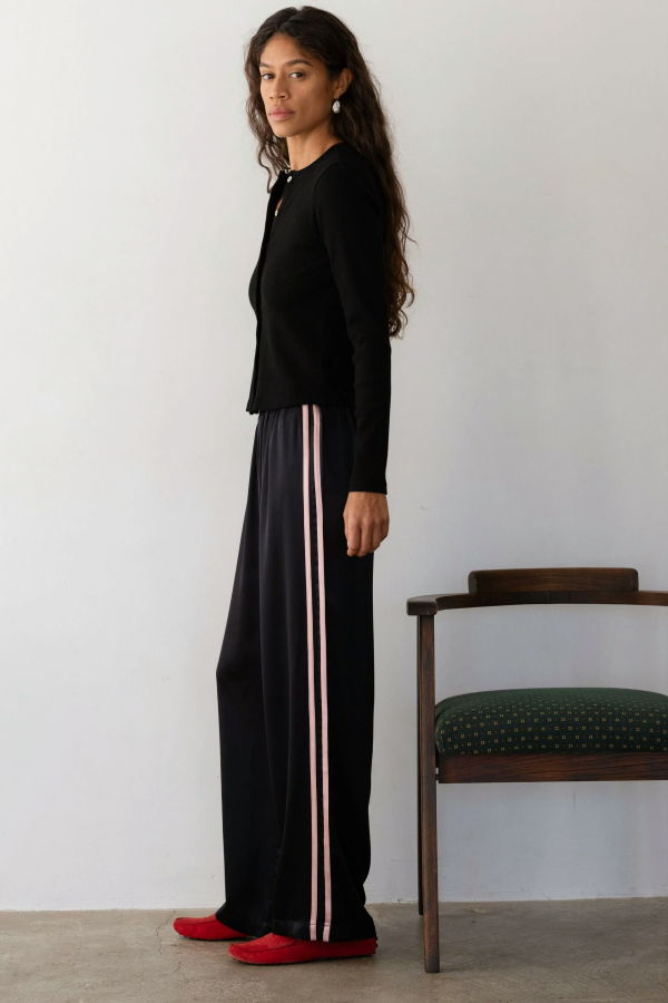 Donni. The Silk Stripe Simple Pant