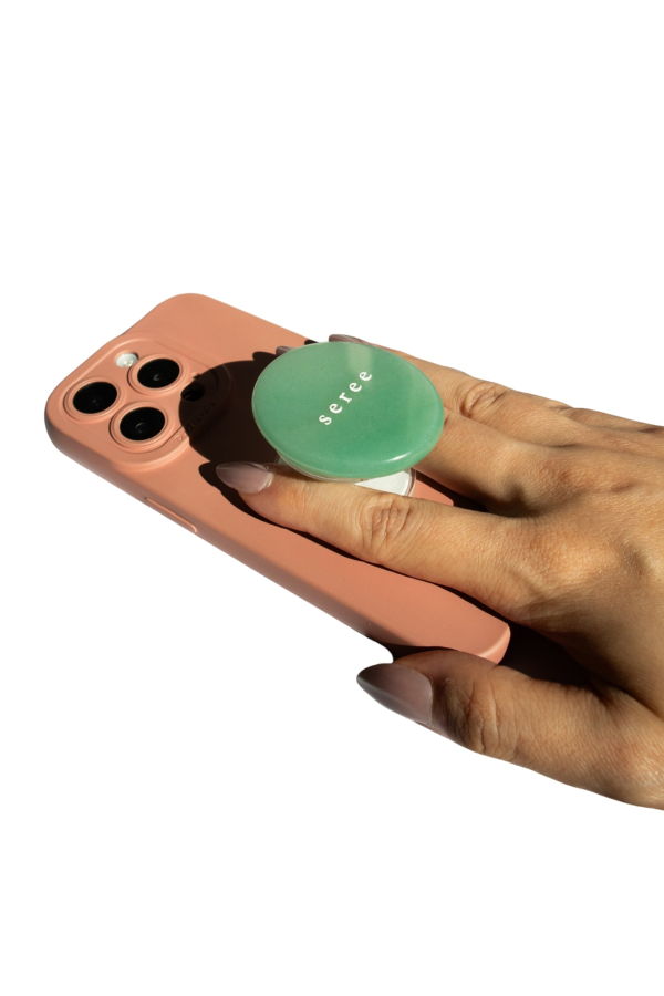 seree Jade Stone Pop Grip in Pebble