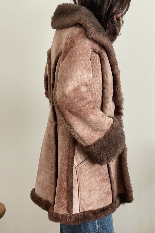 The Ludlow Shop 70s Sheepskin Coat - Brown