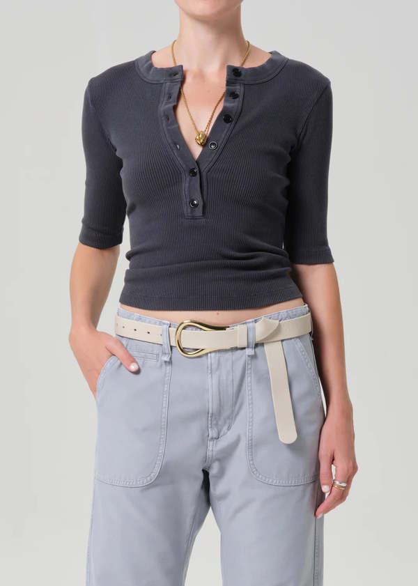Citizens of Humanity Nali Short Sleeve Henley Top