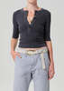 Citizens of Humanity Nali Short Sleeve Henley Top - Thumbnail 1