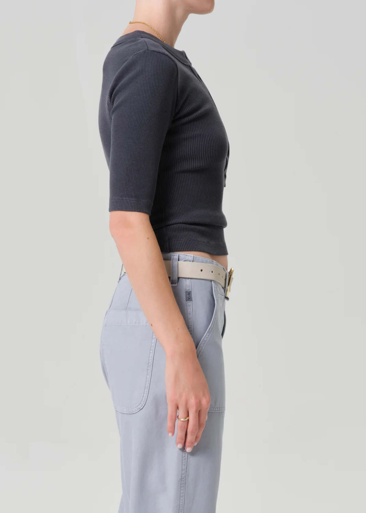 Citizens of Humanity Nali Short Sleeve Henley Top - Image 2 of 4